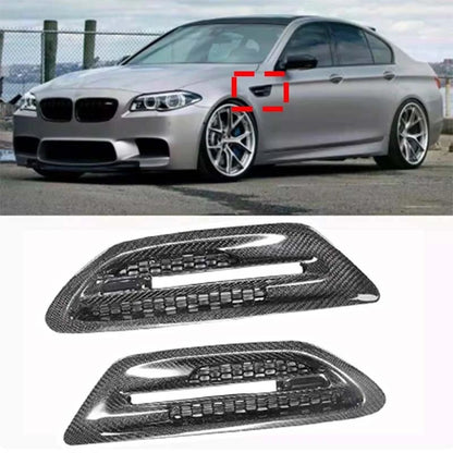 100% Carbon Fiber Side Fender Grille Vent Cover Replace For BMW M5 F10 2011-2016