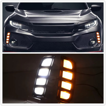 2 x LED DRL Fog Lights for Honda Civic Type R (2016-2020)