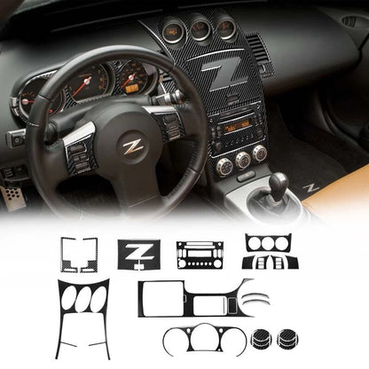 Carbon Fiber Interior Console Dashboard Trim Cover kits For Nissan 350Z 2003-09