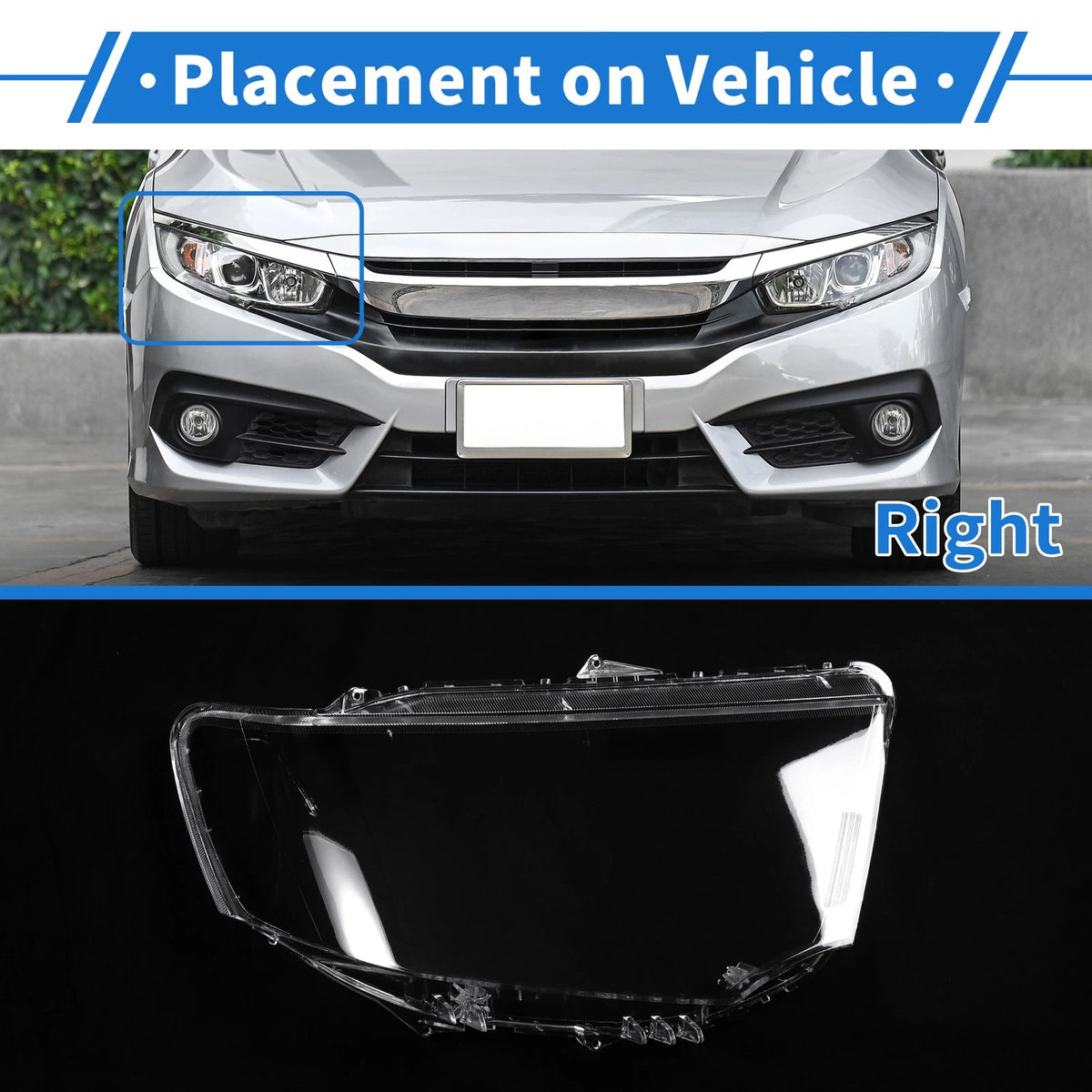 Front Right Headlight Lens Cover for Mitsubishi Pajero Sport (2013-2015)