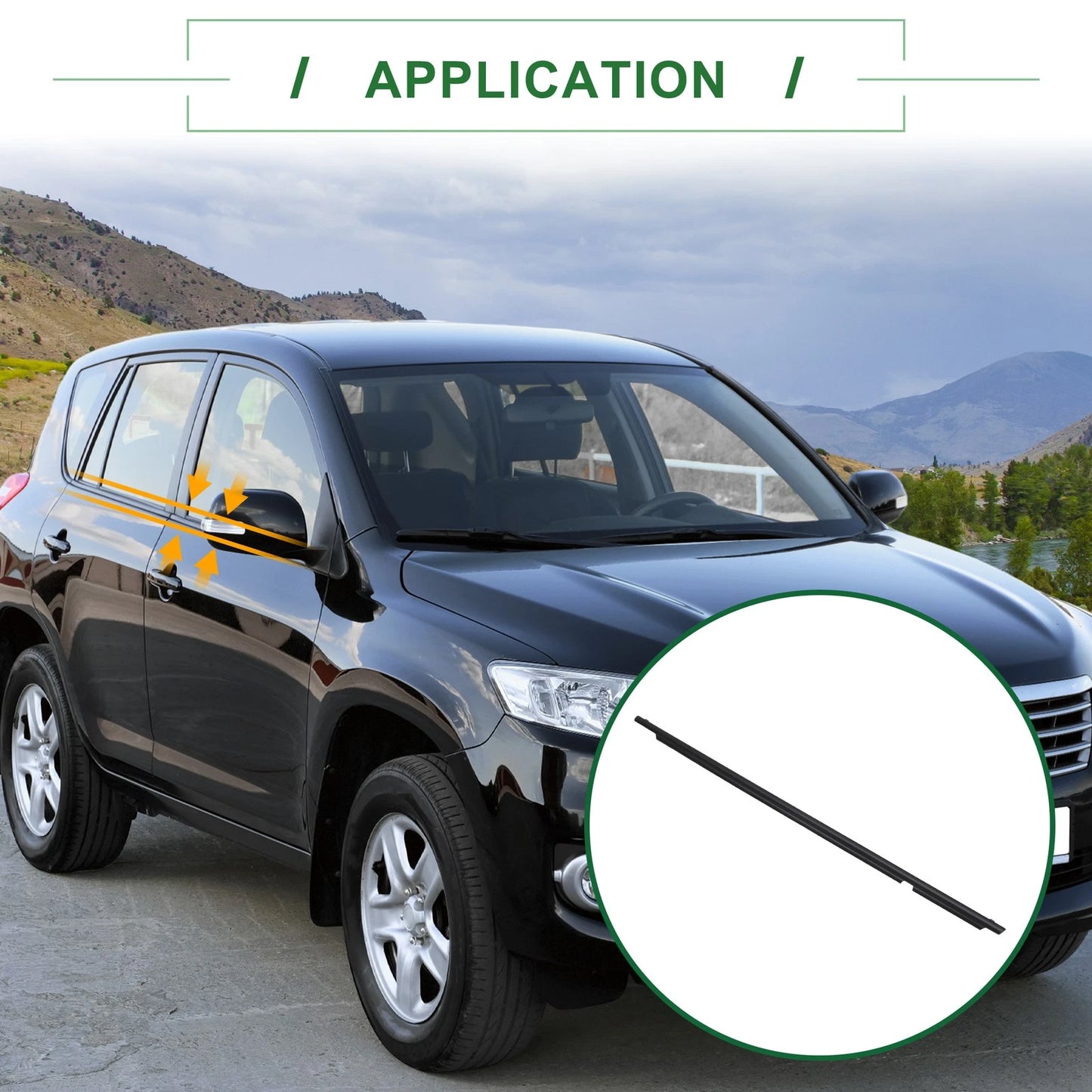 1pc Rear Right Weatherstrip Window Seal for Toyota RAV4 (2009–2012)