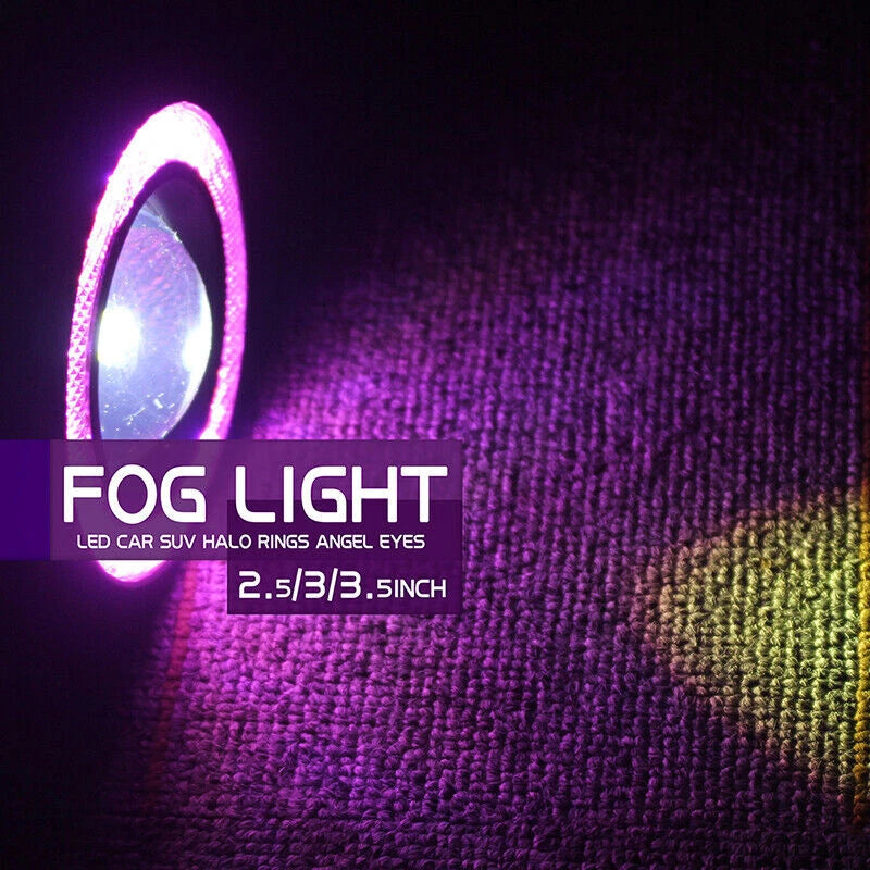 3.5" COB LED Fog Light Projector for Car - Ice Blue Angel Eyes Halo Ring (2010-2023)