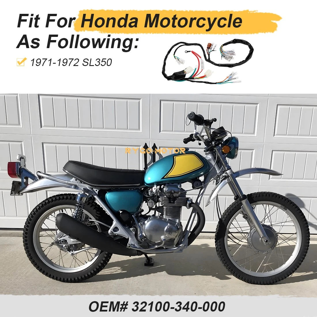 High-Performance Wiring Harness for Honda SL350 (1971–1972)