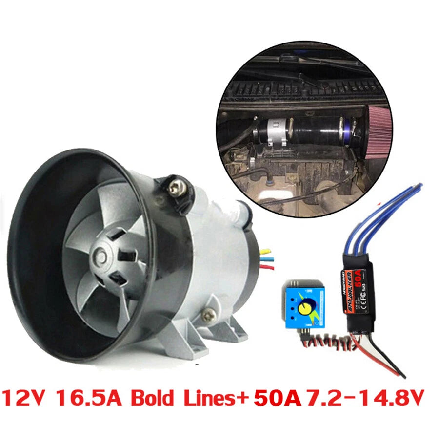 Electric Turbo Charger Boost Air Intake Fan for Car - 50A ESC 52000RPM