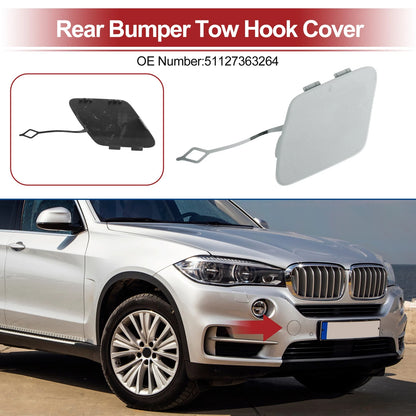 Rear Bumper Tow Hook Cover for BMW 428i (2014-2016) Silver Tone