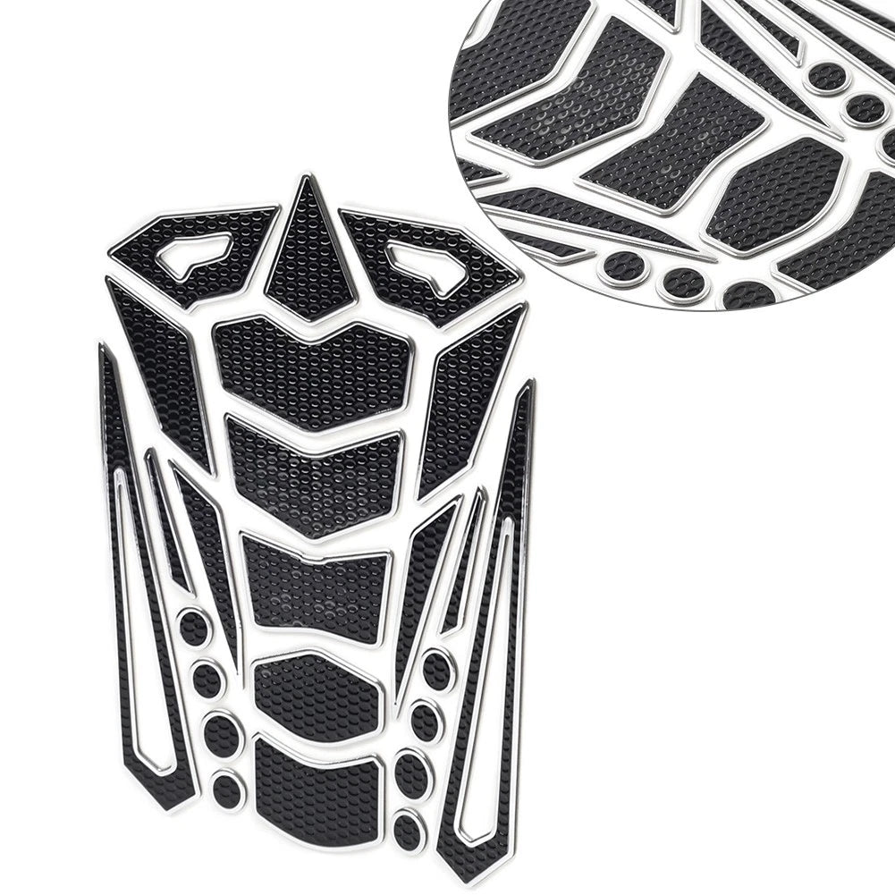 Silver Motorcycle Oil Fuel Tank Pad Cover Guard Protector Decal Sticker