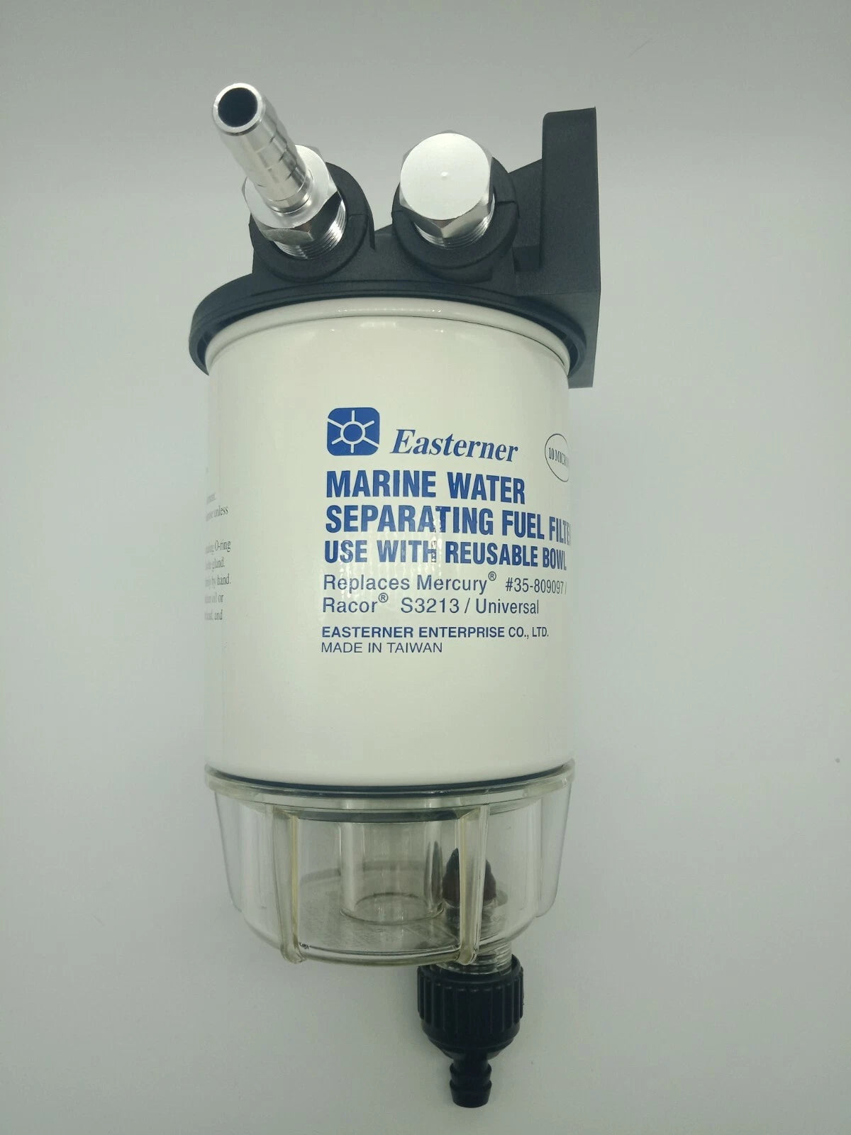 Outboard Water Separator Kit, Fuel Filter, Clear Bowl & Manifold for OMC/BRP