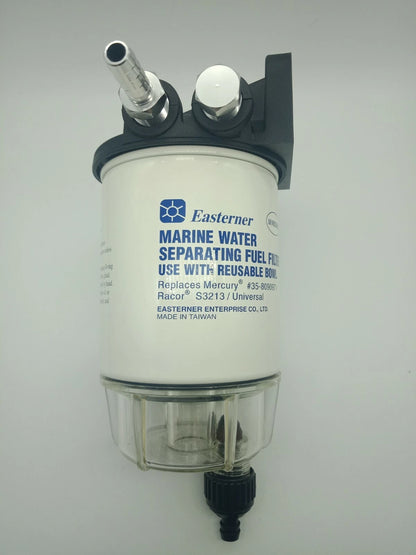 Outboard Water Separator Kit, Fuel Filter, Clear Bowl & Manifold for OMC/BRP