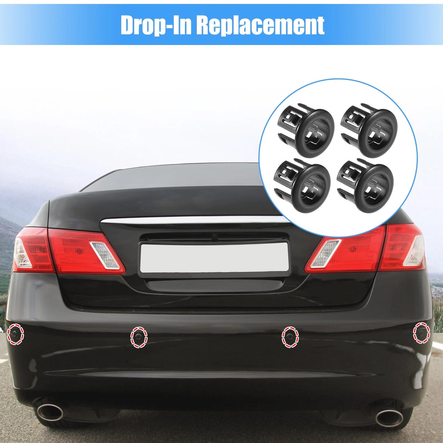 4 Pcs Parking Assist Sensor Bezels for Lexus ES350 (2007-2012)