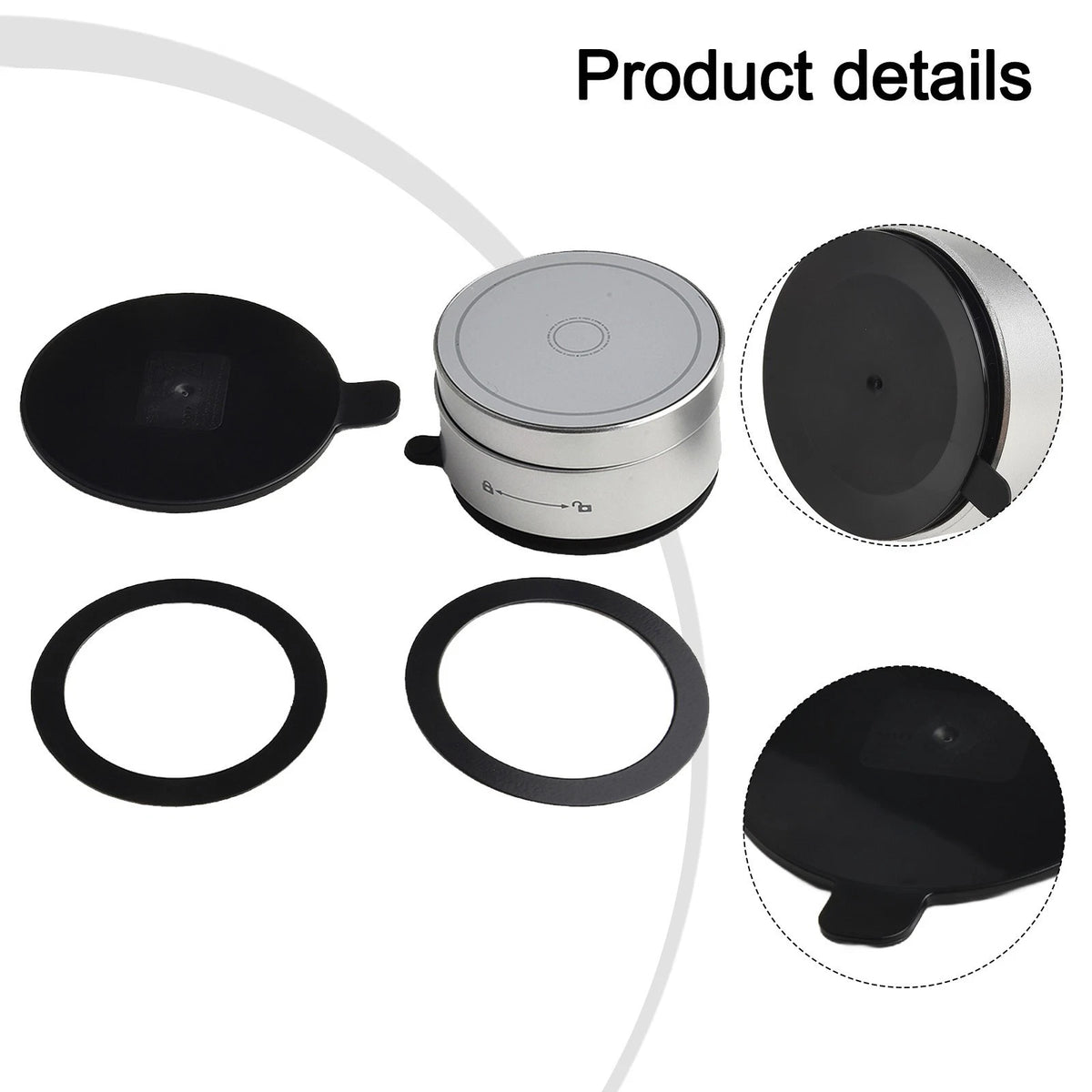 Collapsible Rotary Lift Stand for Smartphones with Powerful Vacuum Suction