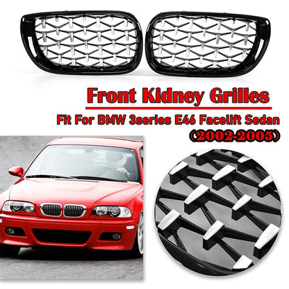 Black Kidney Diamond Grill for BMW E46 320i 325i 330i 2002-2005
