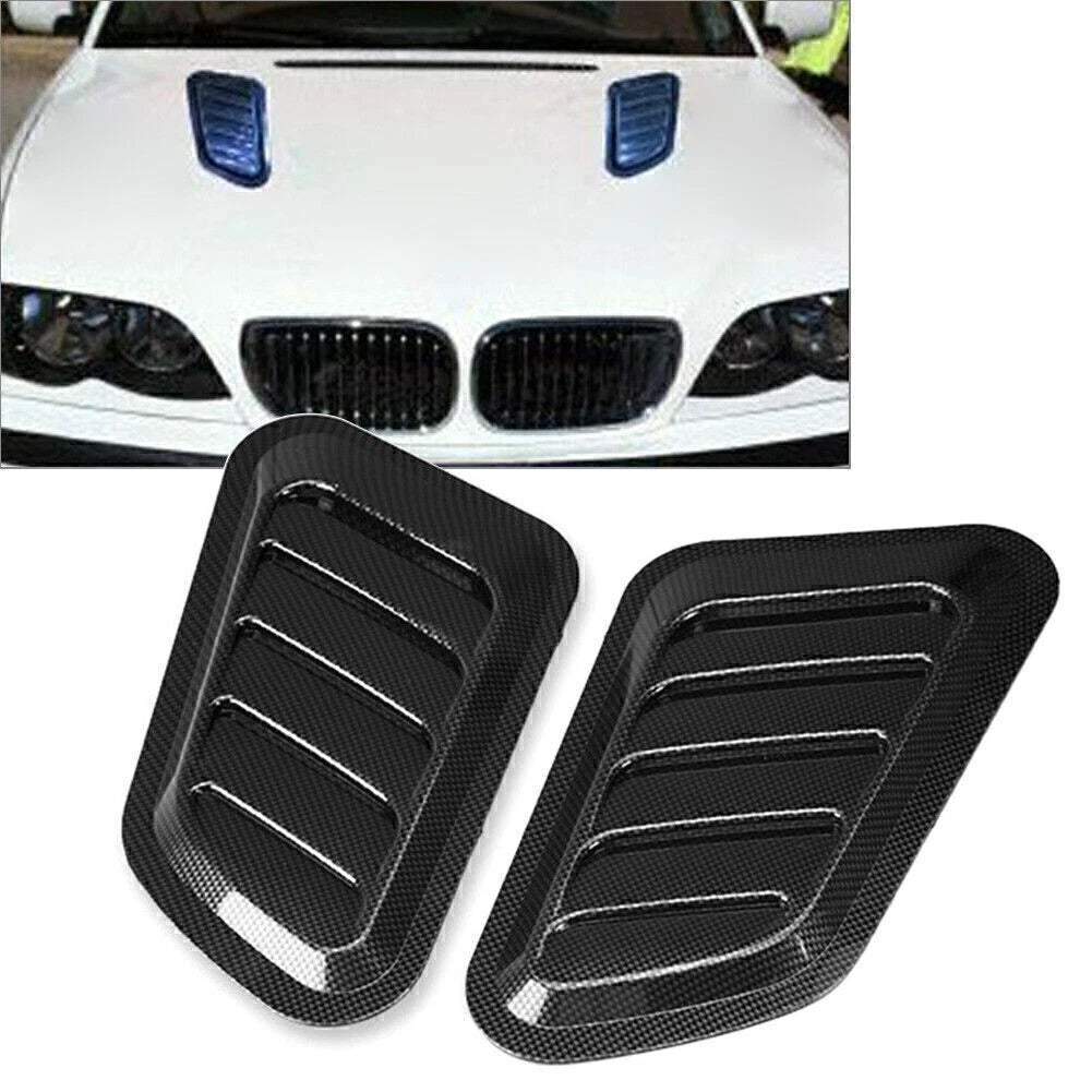 2 x Auto Decorative Air Flow Intake Hood Scoop Vent Bonnet Cover for Universal