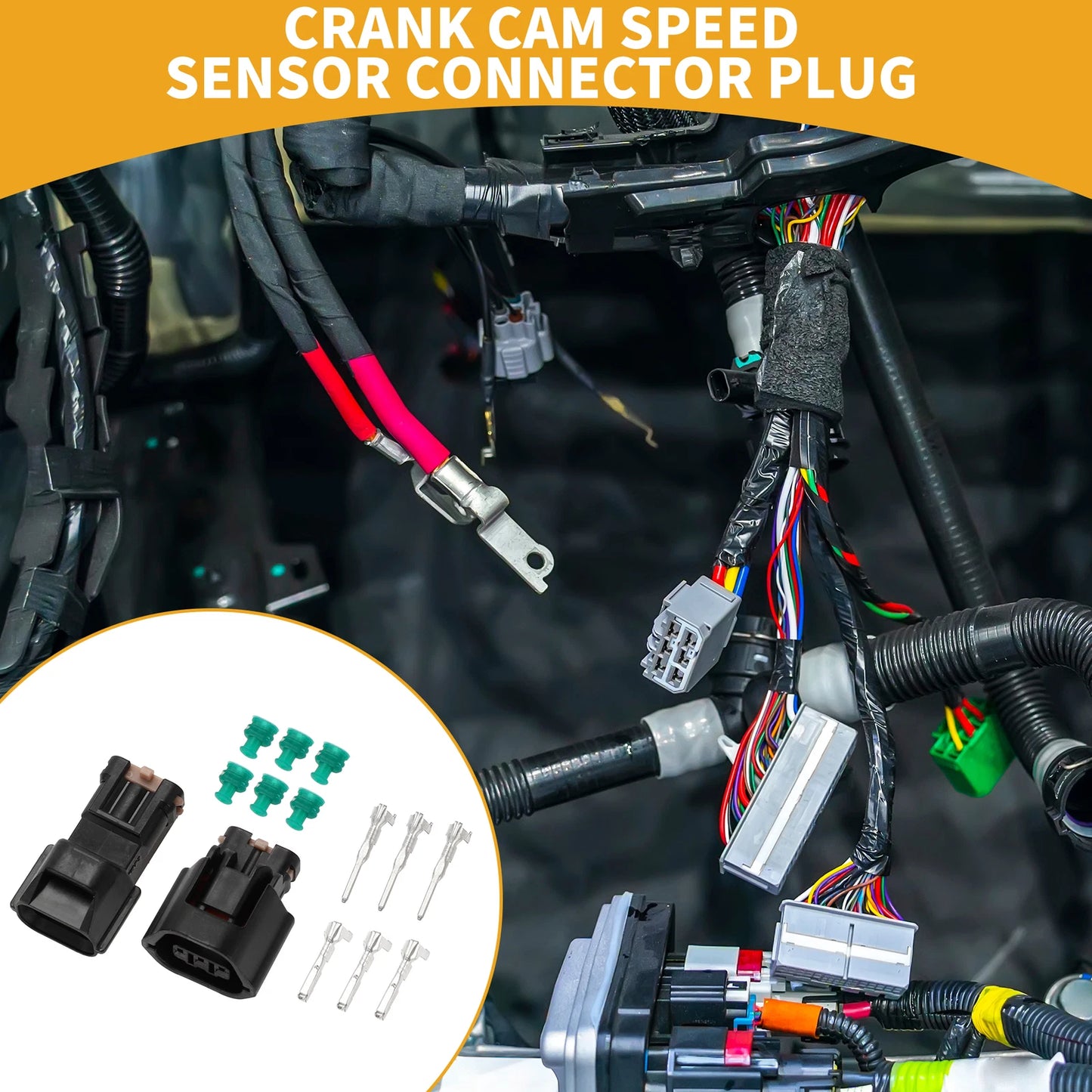 3 Pin Crank Cam Speed Sensor Connector Plug for Mitsubishi Evo & Subaru