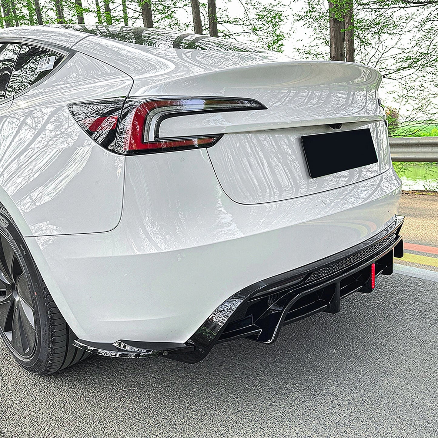 1x Matte Black Rear Bumper Diffuser for Tesla Model 3 (2024-2025)