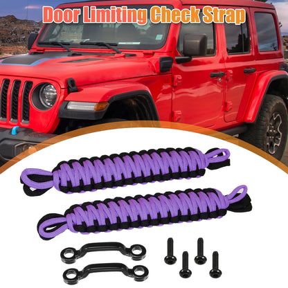 Car Door Limiting Straps  for Jeep Wrangler JK (2007-2018) Black Purple