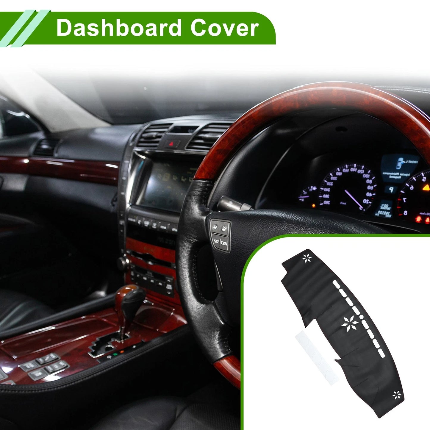 Dashboard Cover Mat for Lexus IS250 IS350 (2006-2011) Black Red