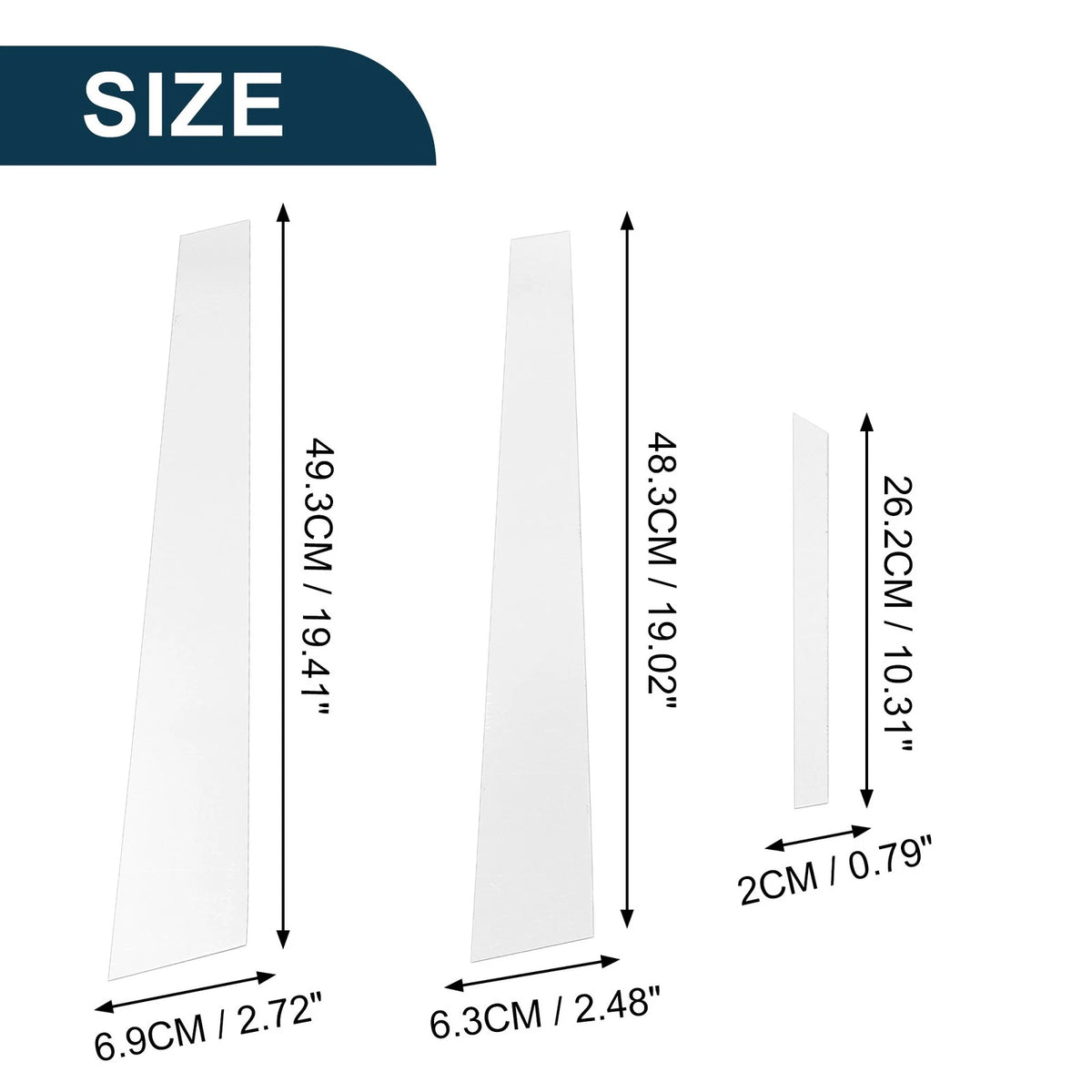 6 Pcs Chrome Silver Door Pillar Trim for Honda Accord (1998-2002)