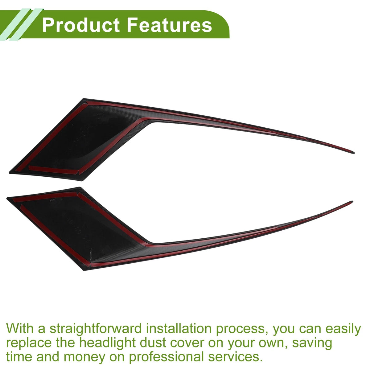 Headlight Eyebrow Cover for Honda Accord 11th Black Carbon Fiber (2023)
