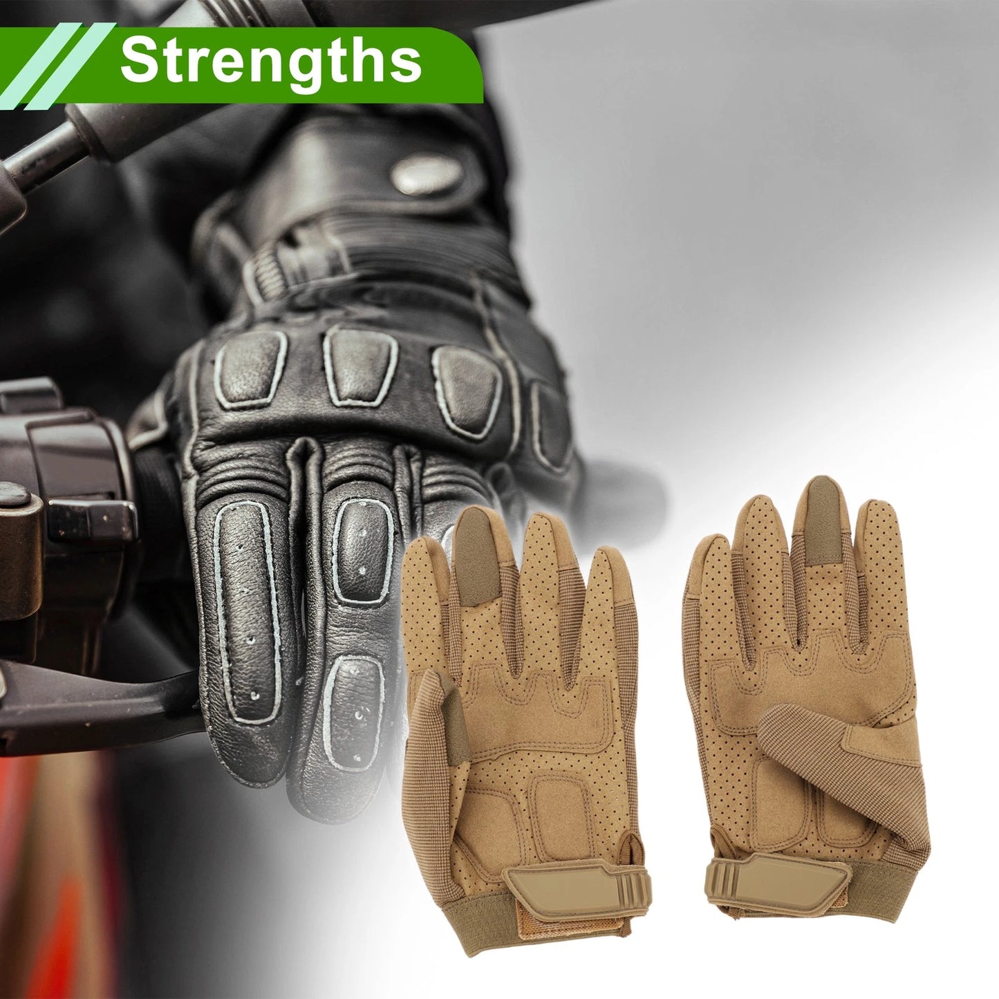 1 x Universal L Motorcycle Gloves for Outdoor On-Road/Off-Road/Mountain Brown