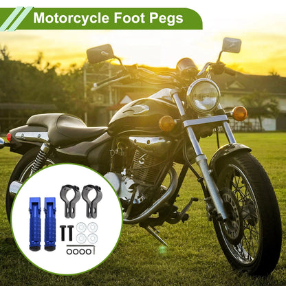 FootPegs 4.8" Rear Footrest Aluminum Blue 2 x for Motorcycle