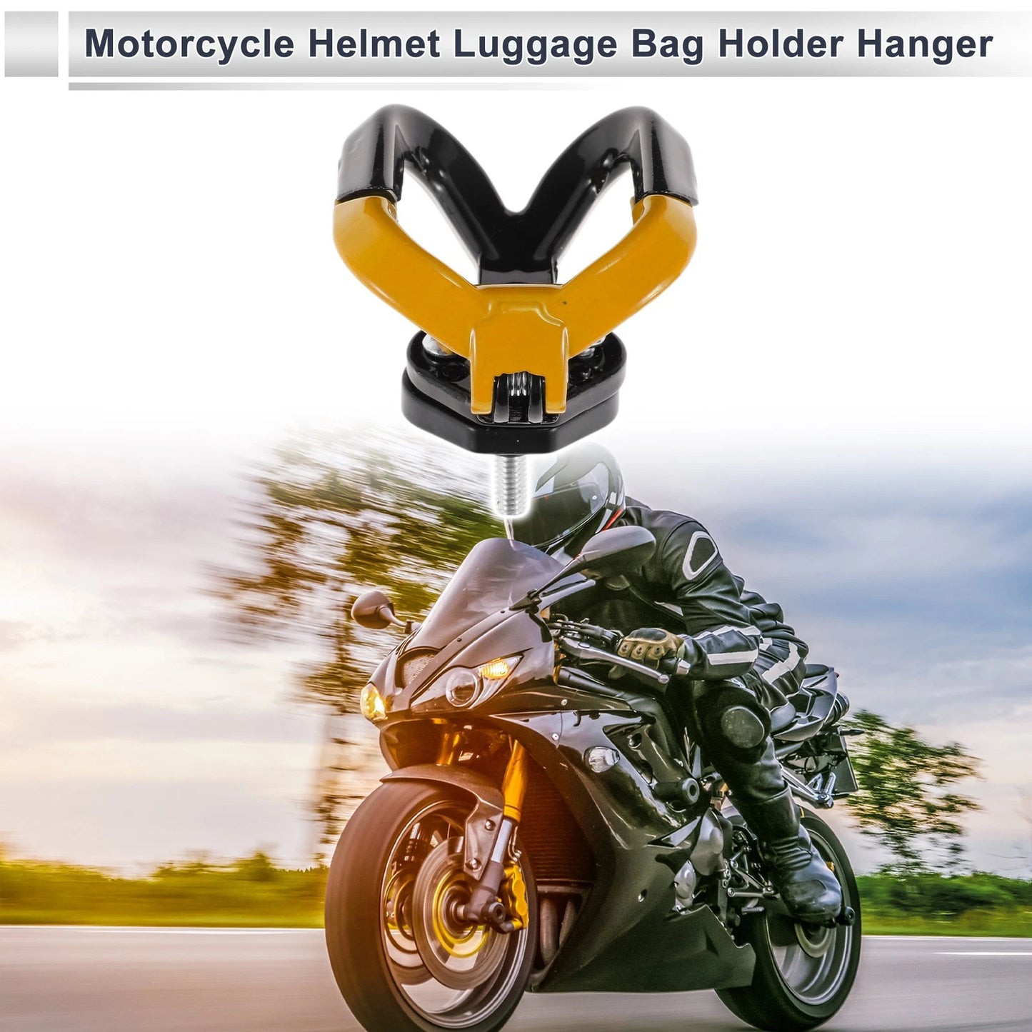 Butterfly-type Open-closed Double Hook Motorcycle Hanging Hook 1 Pc Black Yellow
