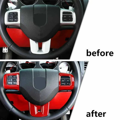 Red ABS Steering Wheel Trim Cover for Dodge Challenger (2009-2014)