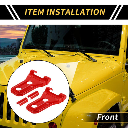 Hood Hinge Cover Trim for Jeep Wrangler JL JLU 2018-2024 Red 1 Set
