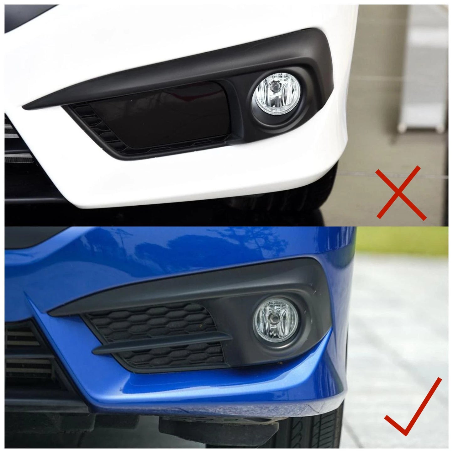 Chrome Front Fog Light Stripe Lid Cover Trim for 2016 Honda Civic Sedan (2016)