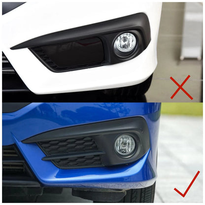 Chrome Front Fog Light Stripe Lid Cover Trim for 2016 Honda Civic Sedan (2016)