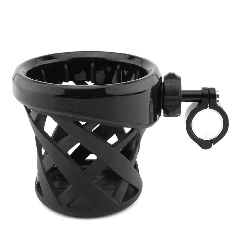 Cup Holder for Round Handlebars 7/8"-1" (22-25mm) Black - Universal Fit