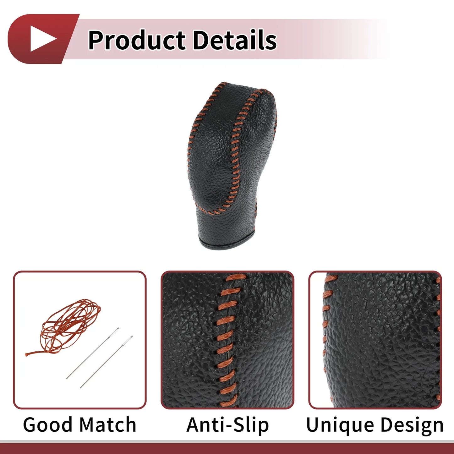 Gear Shift Knob Cover for Ford Fusion (2013-2016) Black Brown