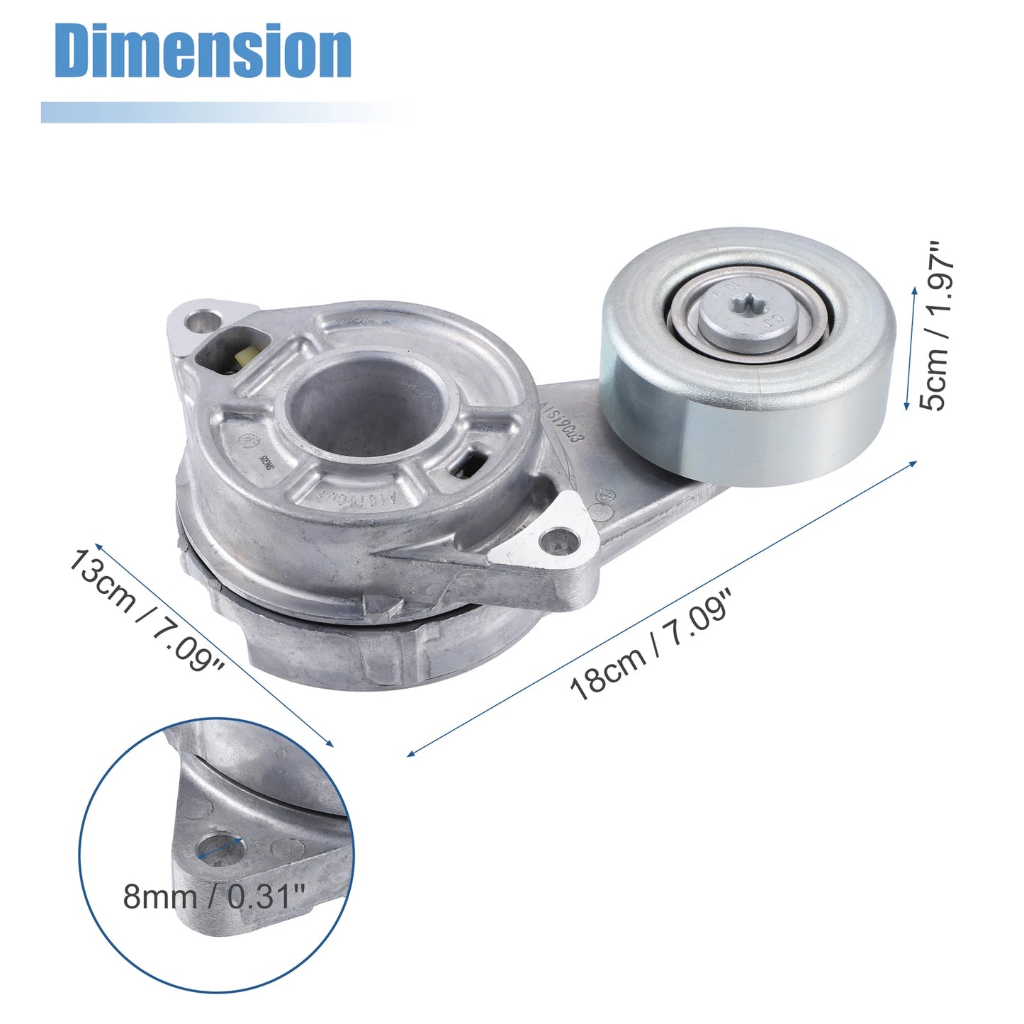 Engine Belt Tensioner Pulley for Honda Fit 2009-2013 (L4, 1 x 31170-RB0-J01)