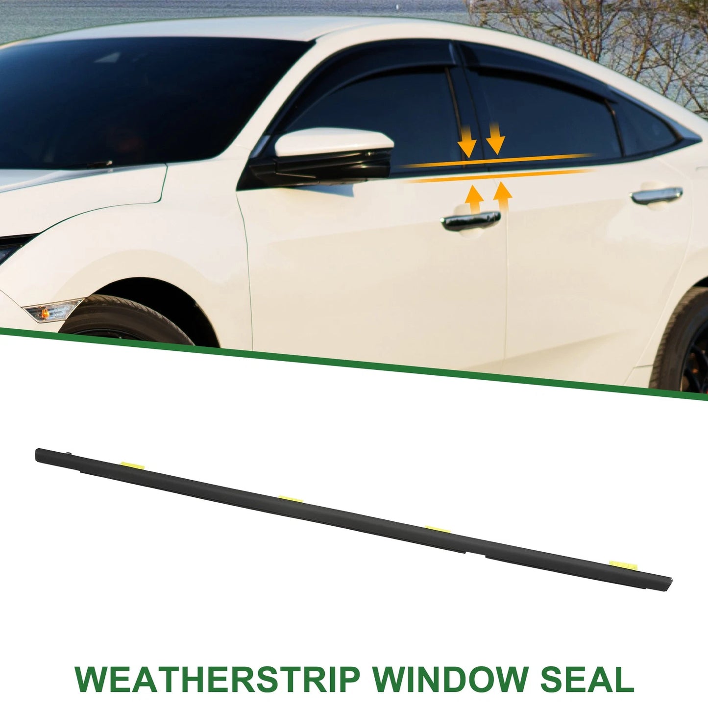 Rear Left Weatherstrip Window Seal for Honda Civic (2001-2005)