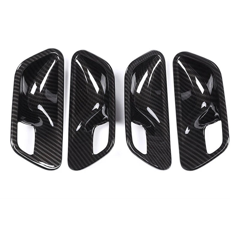 Carbon Fiber Look Interior Door Bowl Cover For BMW 3 4 Series F30 F32 2013-2018