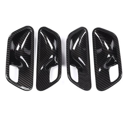 Carbon Fiber Look Interior Door Bowl Cover For BMW 3 4 Series F30 F32 2013-2018