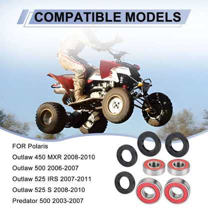 2 x Front Wheel Bearings & Oil Seals Kit for Polaris Outlaw 450 MXR (2008–2010)