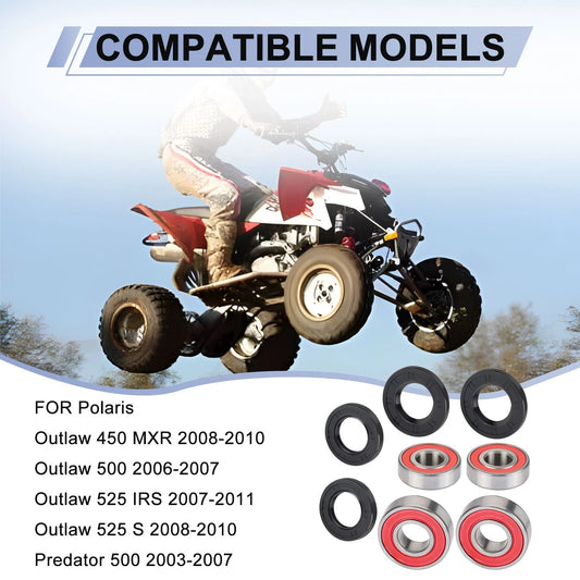 2 x Front Wheel Bearings & Oil Seals Kit for Polaris Outlaw 450 MXR (2008–2010)