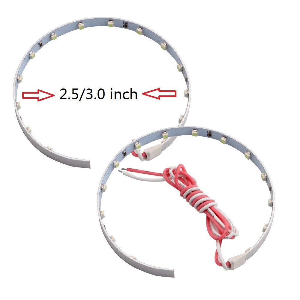 2 x Red Devil Demon Eyes Halo Ring LED for Projector Lens Headlights Retrofit