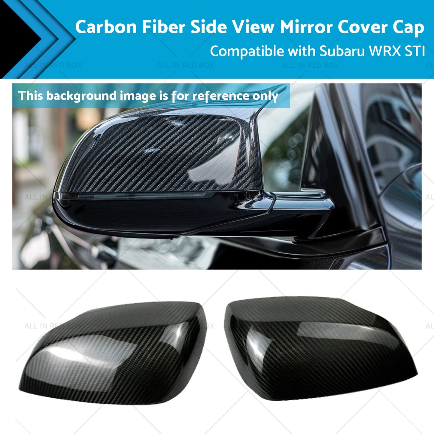 Carbon Fiber Side View Mirror Cover Caps for Subaru WRX STI (2015-2021)
