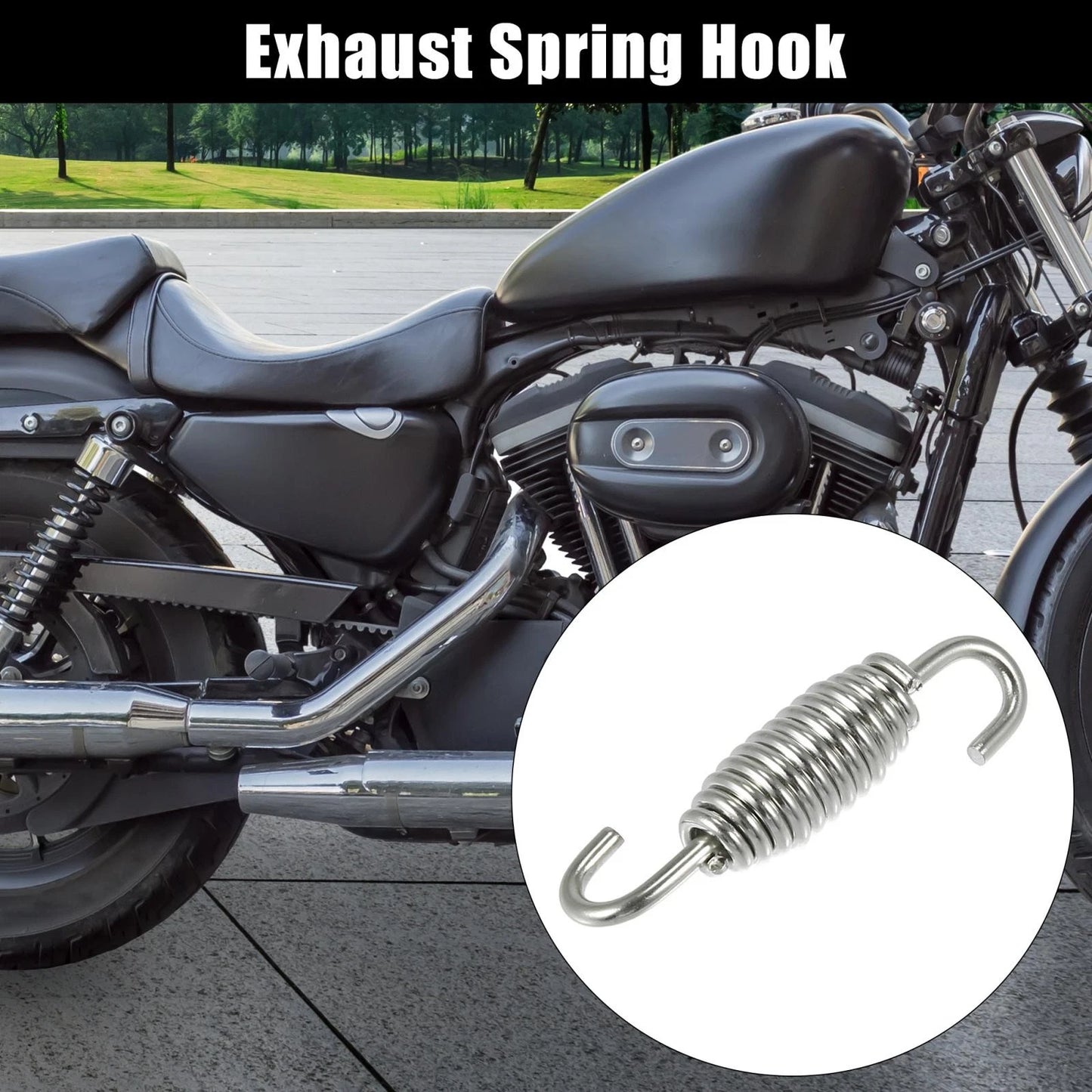 Exhaust Pipe Spring Hook 54mm 2.11" Stainless Steel Silver Tone for Motorcycles