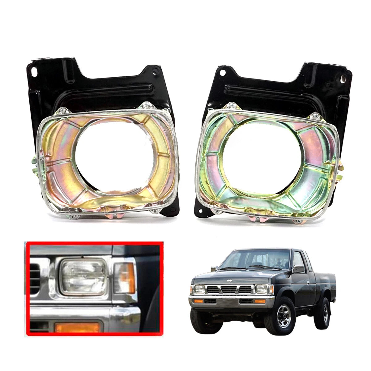 Headlight Housing Bracket Set for Nissan Navara Datsun D21 1986-1997