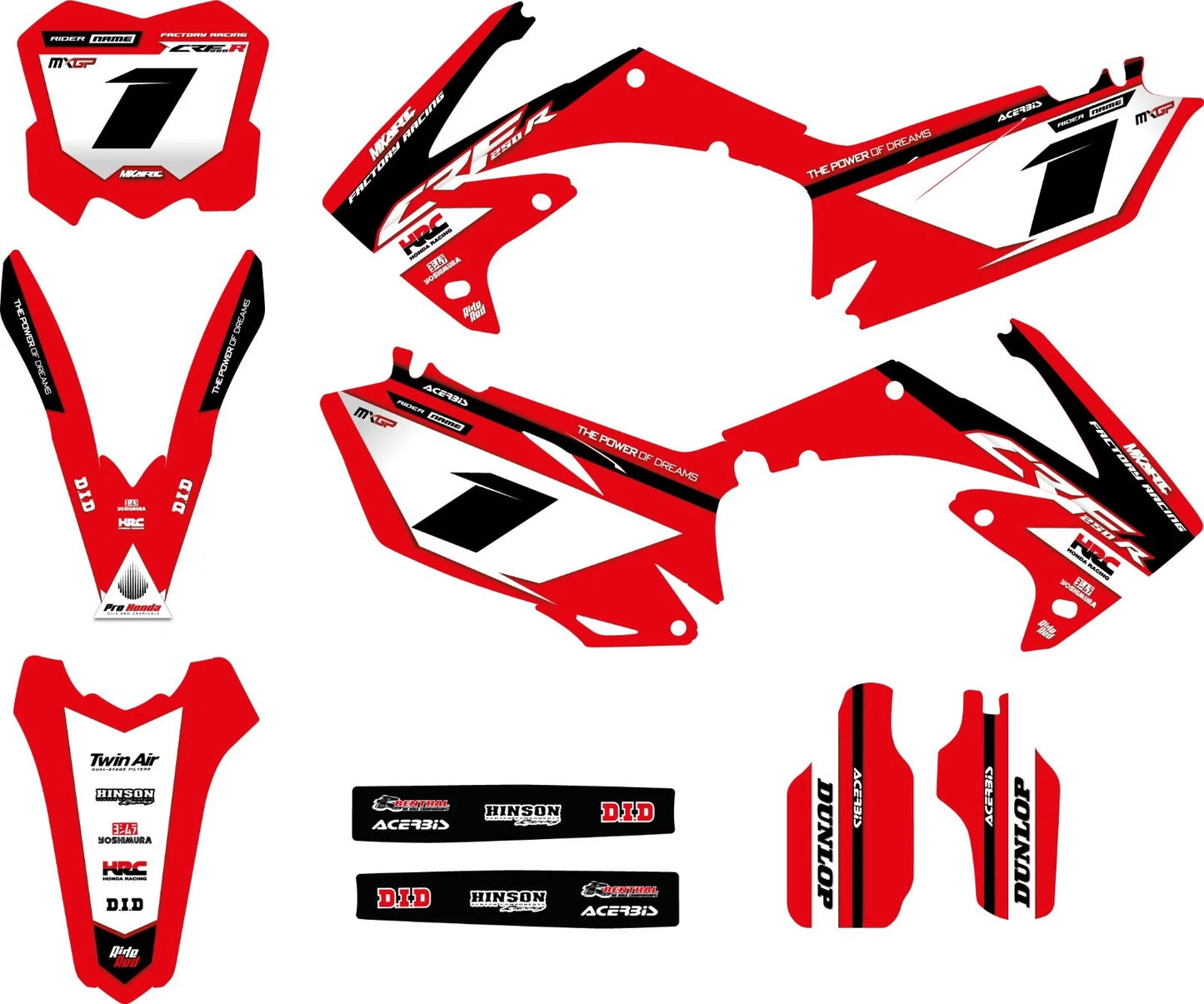Full Custom Graphic Kit for Honda CRF450R (2009-2012) TOKYO Style Decals
