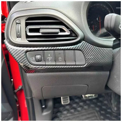 Carbon Fiber Headlight Switch Cover for Hyundai I30 PD PDE PDEN (2017-2024)