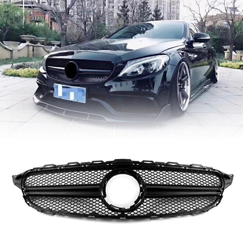 Black Upper Grille for Mercedes Benz W205 C250 C350 (2015-2023)