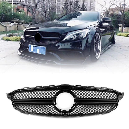 Black Upper Grille for Mercedes Benz W205 C250 C350 (2015-2023)