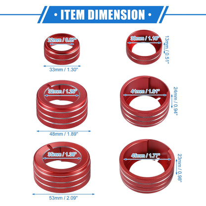 5 x AC Climate Control Knob Rings for Toyota 4Runner (2010-2022) Durable Red
