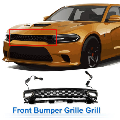 Front Upper Hood Bumper Grille for Dodge Charger with Light (2015-2023)