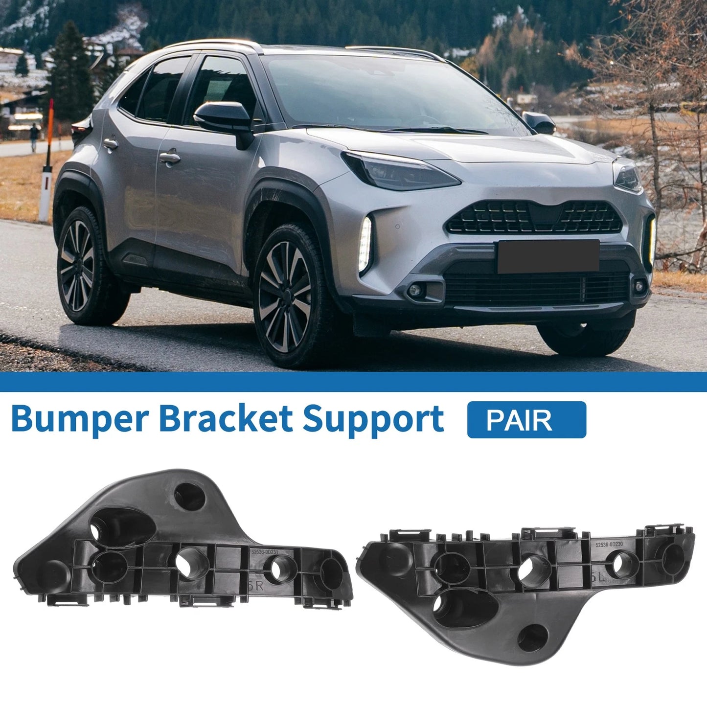 Pair Front Bumper Retainer Bracket for Toyota Yaris