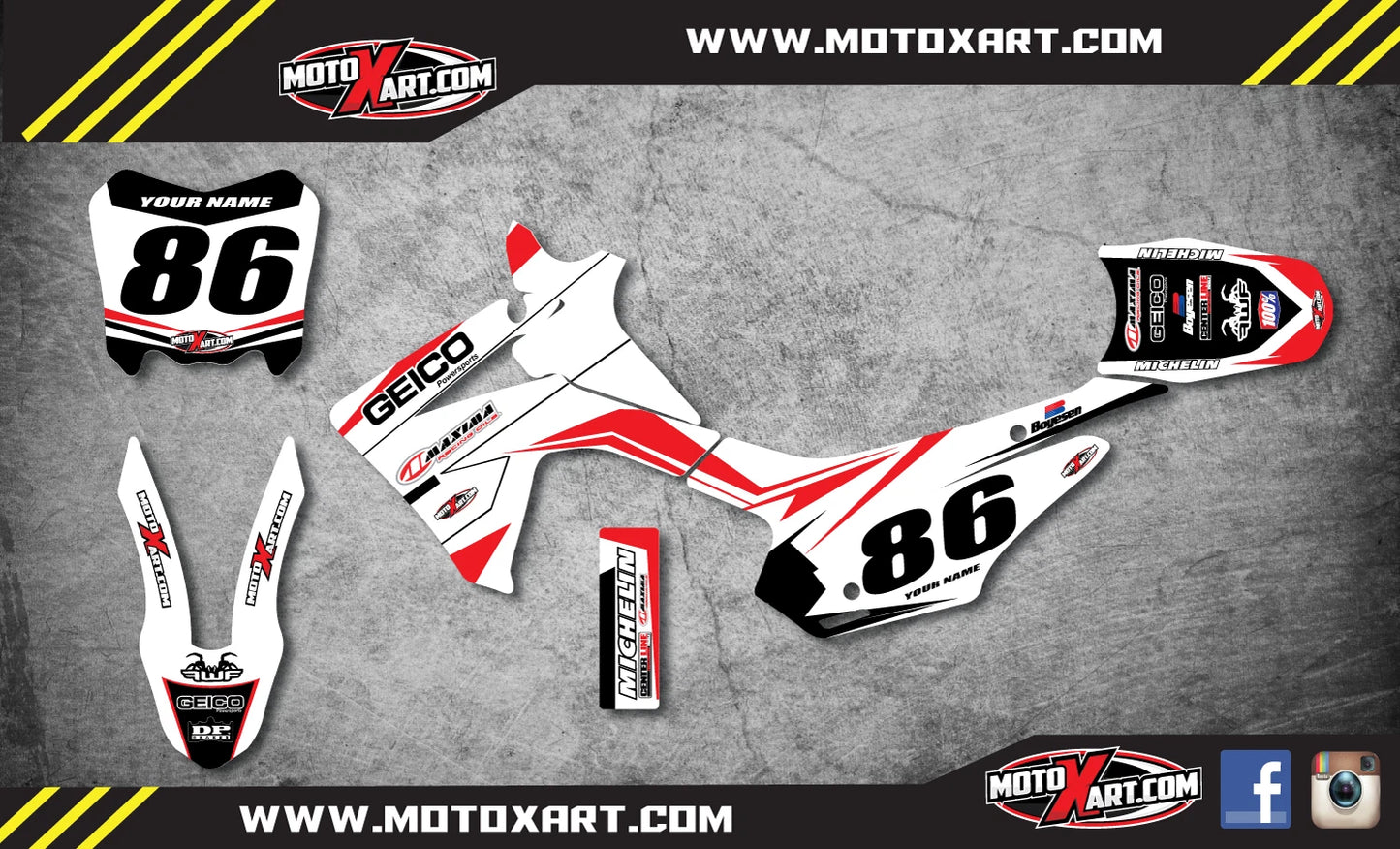 Custom Graphics Full Kit for Honda CRF 110 (2013-2018) BATTLE Style Stickers
