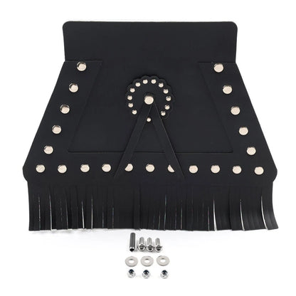 PU Leather Rear Fender Mud Flap Cover with Fringe for Harley